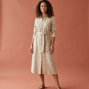 Vestido Linho Aurora em estúdio